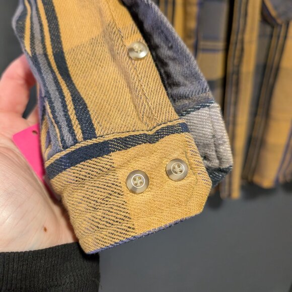 Free People Yellow and Blue Button Top. Size XS - Picture 3 of 6